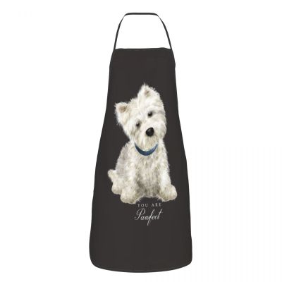 Westie West Highland White Terrier Dog Aprons Women Men Adult Unisex Kitchen Chef Bib Tablier Cuisine Cooking Baking Gardening