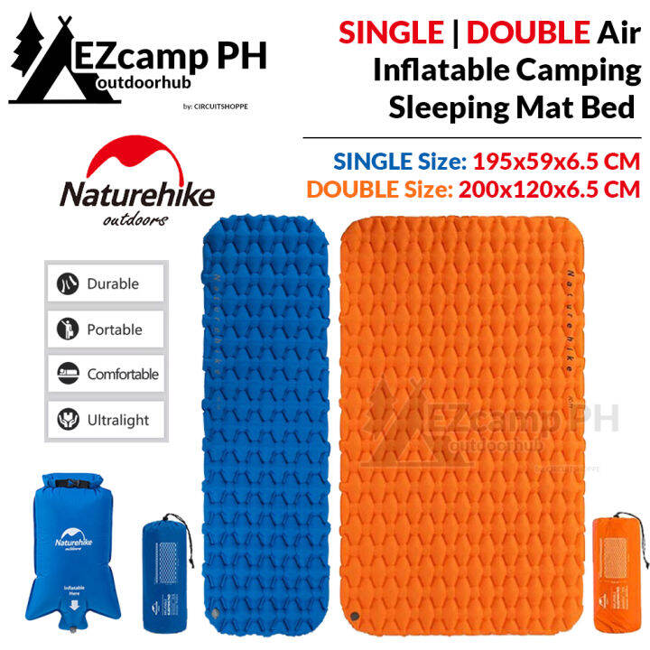 Naturehike SINGLE DOUBLE Air Inflatable Bed Mat Outdoor Camping Tent