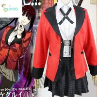 XSUIMI ชุดฮาโลวีนผู้ใหญ่ ใหม่ชุดนักพนัน Kakegurui สำหรับผู้หญิงเครื่องแต่งกาย Anima ชุดคอสเพลย์ Jabami Yumeko เครื่องแบบ JK