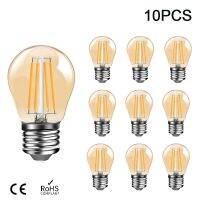 Vintage Edison LED Filament Lamp G45 Amber 4W 6W หลอดไฟหรี่แสงได้สีขาวอบอุ่น 2200K เปลี่ยนหลอดไส้ 30 W▭