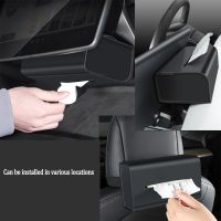 For Tesla Model 3 S X Y Silica Gel Tissue Box Hidden Behind Screen Napkin Paper Holder Interior Storage Bag Car Accessories