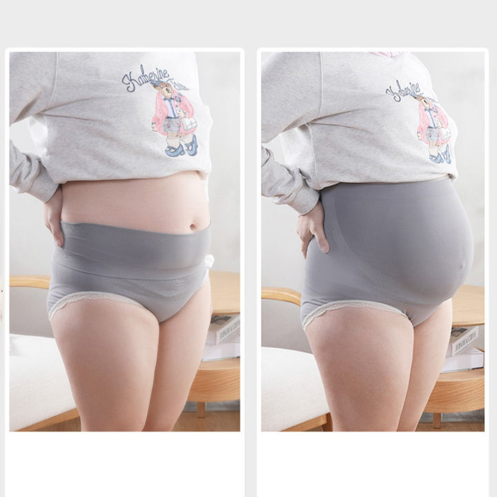 กางเกงในสตรีมีครรภ์กางเกงยกหน้าท้องเอวสูงเลกกิ้งกางเกงนิรภัยไร้รอยต่อกางเกงขาสั้น