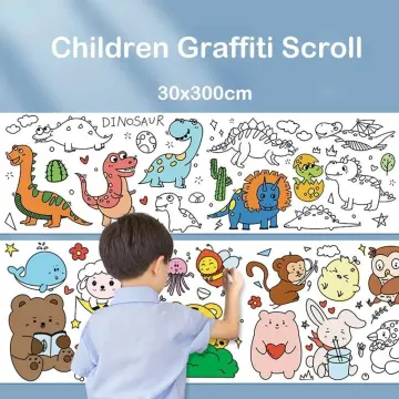 Children Coloring Paper Graffiti Scroll Coloring Painting Paper Roll Paper  Painting Wall Coloring Pages Educational Toys Christmas Gifts