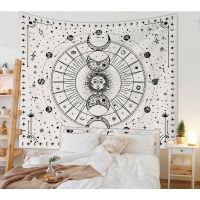 Twelve Constellation Tapestry Astrology Sun Moon Wall Cloth Painting Ins Wind Nordic Upholstery Cloth Wall Cloth Wall Decoration Background Cloth Tapestry Rental Room Decoration