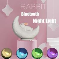 Bluetooth Rabbit Moon Night Light Speaker Led Light Motion Sensor Anime Neon Lamp USB RGB Room Decor Atmosphere Light Bedroom Night Lights