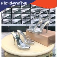 รองเท้าประกวด รองเท้านางงาม  ส้นแก้วสไตล์เพลย์บอยสูง 5 นิ้ว เสริมหน้า 1 นิ้ว High Heel, Stilettoงานสวย รหัส 1986-7