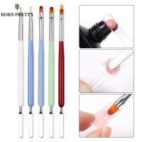 BORN PRETTY 1PCS Double Head Nail Brush Crystal Carved Extension Painting Brush Liner Drawing Pen Manicure Nail Design Tool Artist Brushes Tools