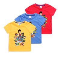 ชุดเสื้อยืด แขนสั้น ลายการ์ตูน Paw Patrol  น่ารัก 6 สี สำหรับเด็กผู้ชาย QC7311404