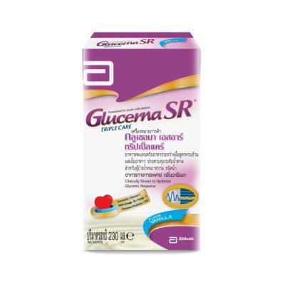 [โปรส่งฟรีวันนี้เท่านั้น] ลด 50% GLUCERNA SR กลูเซอนา เอสอาร์ ทริปเปิ้ลแคร์ อาหารทดแทนสูตรครบถ้วน กลิ่นวานิลลา สำหรับผู้ป่วยเบาหวาน ชนิดน้ำ ขนาด 230 มล. เก็บเงินปลายทาง COD