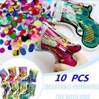 Confetti Popper อัตโนมัติ Inflatable Handheld Party ของเล่น Inflatable ดอกไม้ไฟปืนเกม Tricky Props Sparkle Sequin