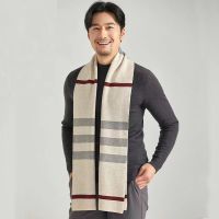 ✹  High Quality 100  Pure Wool Scarf Men Winter Autumn Soft Warm Windproof Muffler Gentlemen Fashion Classic Business Shawl Male