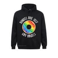 Kawaii New Mens Sweatshirts Funny DonuAnime Hoodie Just Gay Bagels LGBTQ Pride Month Punk Classic Hoodies Anime Sweater Size XS-4XL