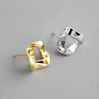 [COD] EA434 Korean Sterling Stud Earrings Triangular Twist Temperament