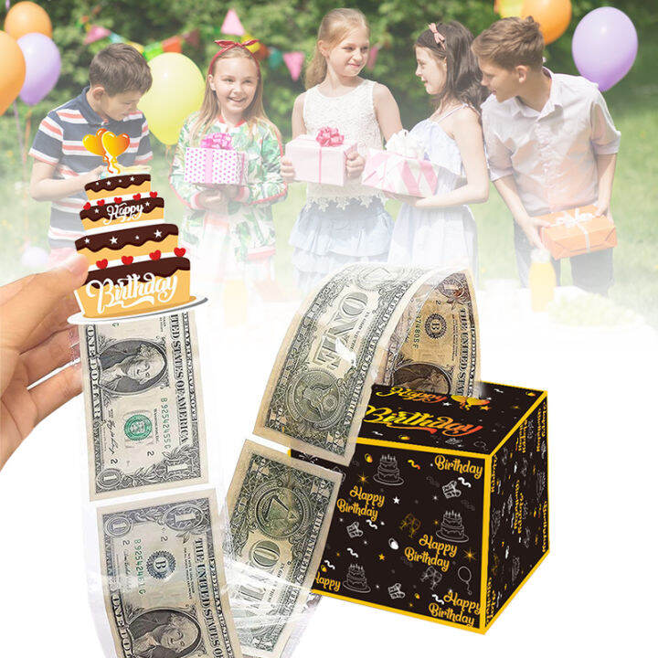 Happy Birthday Money Box for Cash Pull Money Gift Box DIY Set Surprise