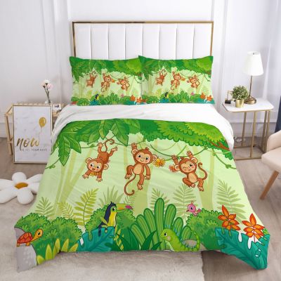 Cartoon Bedding Set for Kids Boys Girls Children Baby Crib Duvet Cover Set Pillowcase Blanket Quilt Cover Single zoo animal Car