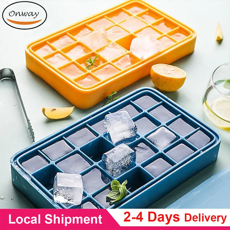 lce Cube Trays Silicone Ice Cube Tray with Removable Lid Easy-Release  Flexible Durable BPA Free Ice Cube Molds for Cocktail