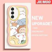 JIUMOO เคสปลอกสำหรับ Samsung S22บวก S22พิเศษ5G เคสโทรศัพท์ลายขอบซิลิโคนเหลวแบบนิ่มลายการ์ตูนสัตว์น่ารักเคสป้องกันกล้องคลุมทั้งหมดเลนส์เคสฝาหลังกรอบนิ่ม