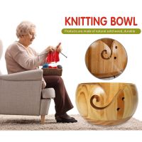 Yarn Bowl Wooden Round Wool Knitting Storage Crocheted Holder Accessories Organizer Bowls Handmade Sewing Supplies