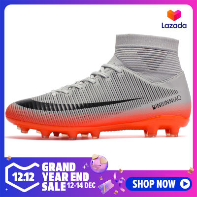 (FG/AGขนาด 35-45)Professionalรองเท้าส้นสููงหญ้าเทียมรองเท้าฟุตบอลรองเท้ากีฬารองเท้าฟุตบอลสำหรับบุรุษและเด็ก
