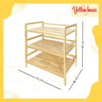 [สินค้าใหม่] YellowHouse ชั้นวางของ 3ชั้น รุ่น ชั้นระแนง ชั้นอเนกประสงค์ ไม้ยางพารา