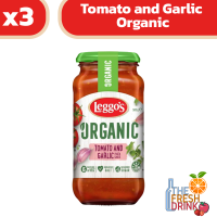 (แพ็ค3)Leggos Tomato and Garlic Organic Pasta Sauce เลกโกส์ ซอสพาสต้า ออร์แกนิคมะเขือเทศและกระเทียม 500กรัม