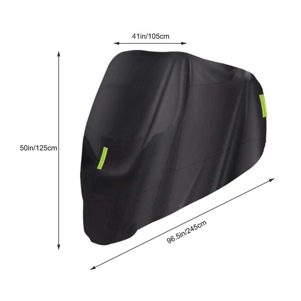 210D Waterproof Motorcycle Cover All Weather Outdoor Rain Dust Protector Black L 
