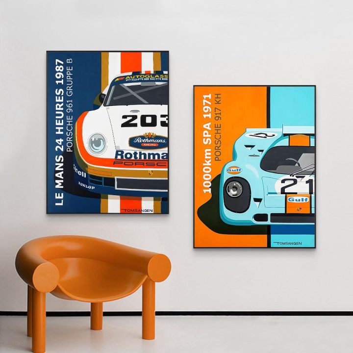 le-mans-24-hours-racing-cars-canvas-painting-carrera-rsr-wall-art-posters-and-prints-wall-pictures-for-living-room-decorationn