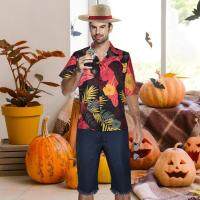 Anime T-Shirt Cartoon Outfit with Pants and Hat for Men Comic Button Shirt Casual Costume for Men Party Carnival Performance Comic Exhibitions Halloween charming