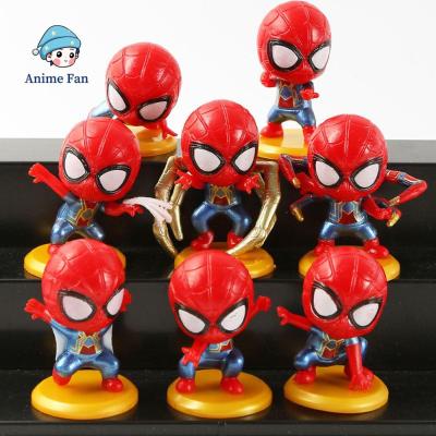 ANIME FAN 8 ชิ้น/เซ็ต ของขวัญ โมเดลสะสม หุ่นจำลอง ตกแต่งเค้ก ของเล่นตุ๊กตา หุ่นจำลอง เครื่องประดับตุ๊กตา ตัวเลขของเล่น Spiderman Action Figures