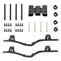 LCG Carbon Fiber Chassis Kit Frame Rail Skid Plate Body Post Mount for Axial SCX10 1/10 RC Crawler Car Parts