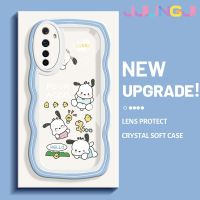 Jlingji เคสสำหรับ Realme 6 6S Narzo โชคดี Pochacco มาการองคลื่นกันกระแทกแบบใสนิ่มเคสมือถือโปร่งใสลายกล้องถ่ายรูปสร้างสรรค์เคสซิลิกาเจลฝาครอบป้องกัน