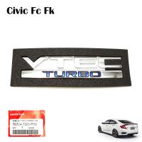 Logo โลโก้  V-TEC TURBO ติดฝาท้าย 1 ขิ้น ของแท้ ฮอนด้า ซีวิค เทอร์โบ สีโครเมี่ยม สำหรับ Honda Civic FC FK 1.5 Turbo ปี 2016-2019