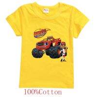 New 100%Cotton Blaze and the Monster MachinesCartoon Printing Kids Casual T Shirts Tops Boys Fashion Short-sleeved T-shirt Girls Summer T-shirts