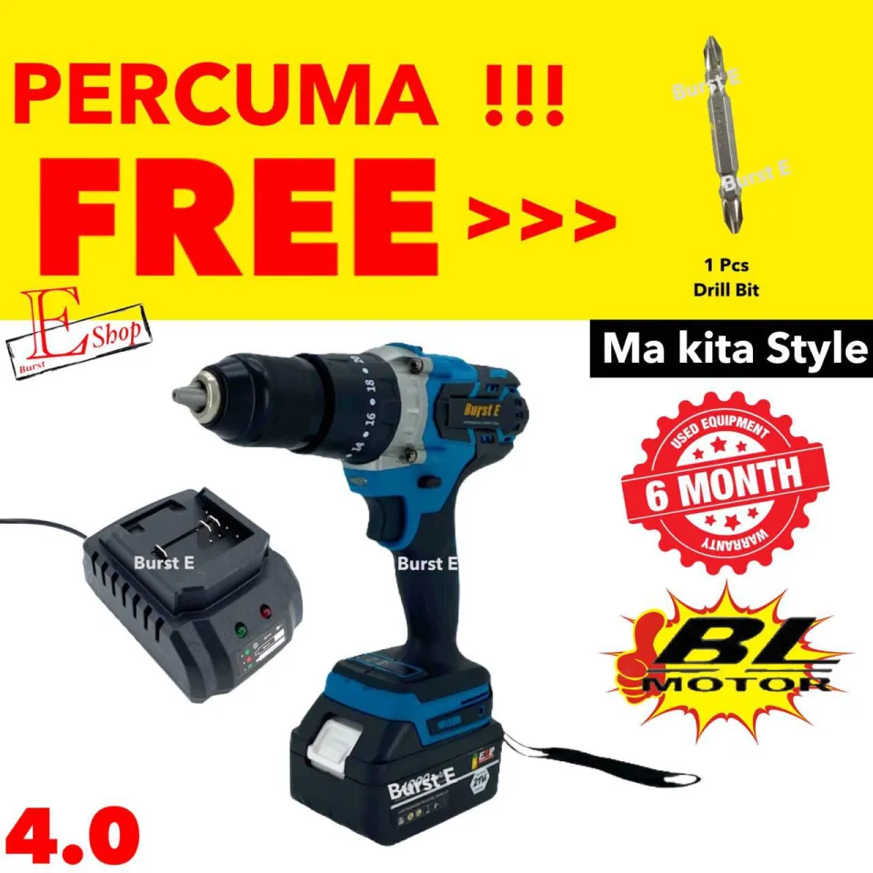 4.0 BATTERY 21v Cordless Brushless 13MM Impact Drill Lthium