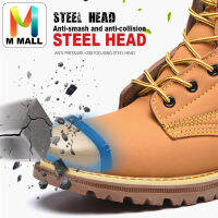 M MALL Premium High Quality Leather Safety Boots 551 Comfortable Breathable Shoes Low Cut Non-Slip Boots