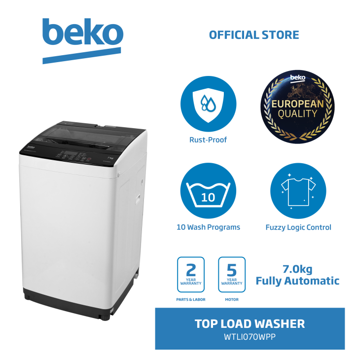 Beko Washing Machine 7.0kg Top Load WTLI070WPP Lazada PH