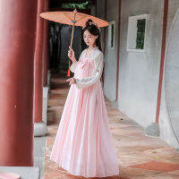 Hanfu suit female student Hanfu female spring and summer chest-length skirt with two-piece embroidery super fairy