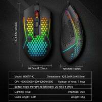 REDRAGON Reaping Elite M987P-K USB สายน้ำหนักเบา Mouse Gaming RGB 32000 DPI เมาส์รังผึ้งเกมพีซีแบบตั้งโปรแกรมได้