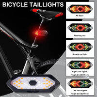 VIRWIR รีโมทคอนโทรลไฟเลี้ยวไฟท้าย5โหมดแสง USB ชาร์จภูเขากันน้ำ Night Cycling ไฟท้ายพร้อมไฟเตือนแตร