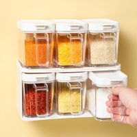 hotx【DT】 Transparent Spice Jar Set With Lid Pepper Seasoning Bottle Condiment Cruet Storage Accessories