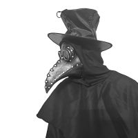 5Pc ยางสีดำ Plague Doctor หน้ากากจมูกยาว Bird Beek Steampunk Gas Latex Face ฮาโลวีนคอสเพลย์ Prop สำหรับเด็กและผู้ใหญ่