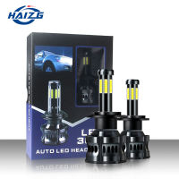 1pair ไฟหน้ารถ H4 H7 H1 H11 H8 9005 HB3 9006 HB4 LED  360องศาชิป COB 8ด้าน6500K 11000LM 12V 24V Auto ไฟหน้า