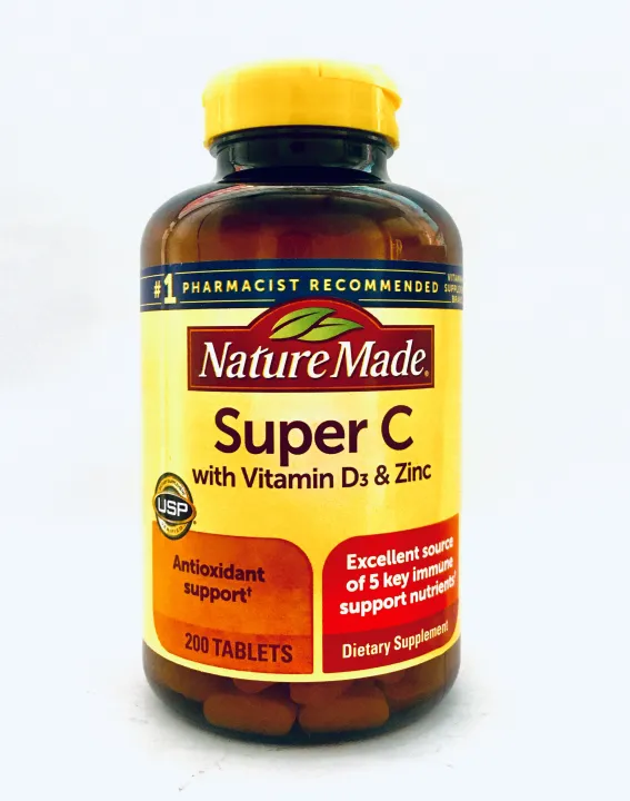 Nature Made SUPER C with Vitamin D3 & ZINC 200 Tablets Expiry date 12/
