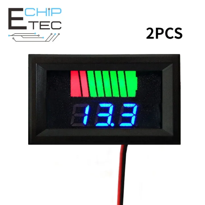 2pcs Electric Vehicle Fuel Gauge Lithium Battery Fuel Gauge 12V 24V 36V
