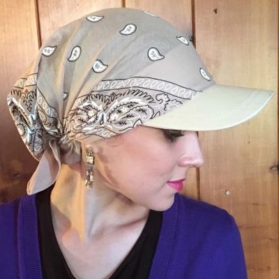 [hot]Women Boho Paisley Floral Bandana Headscarf Tie Knot Sun Hat Summer Adjustable Cotton Baseball Cap Turban Square Visor Scarf Hat