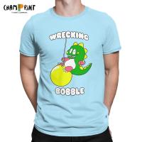 Wrecking Bobble T Shirt Mens Cotton Vintage T-Shirts Bubble Bobble Retro Cute FC Console Game Tee Shirt Short Sleeve Clothes