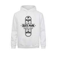 Skate More Think Less Hip Hop Fashion Sport Fall Sweatshirt Mens Plain Hooded Pullover Premium Cotton Custom Design Size XS-4XL