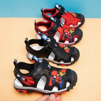 Summer Kids Boy Sandals Closed Toe Children Cartoon Spiderman Print Orthopedic Sport Pu Leather Soft Baby Girl Beach Shoes 26-36