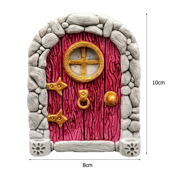ตุ๊กตาประตูนางฟ้าเอลฟ์ขนาดเล็กงานไม้บ้านลานศิลปะตกแต่งรูปปั้นตกแต่งสวน