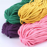 5MeterLot 5mm Thick Colored Decorative Twisted Cord Rope Pure White Red Pink Green Black Knit Cord Corde Coton Decor Rope